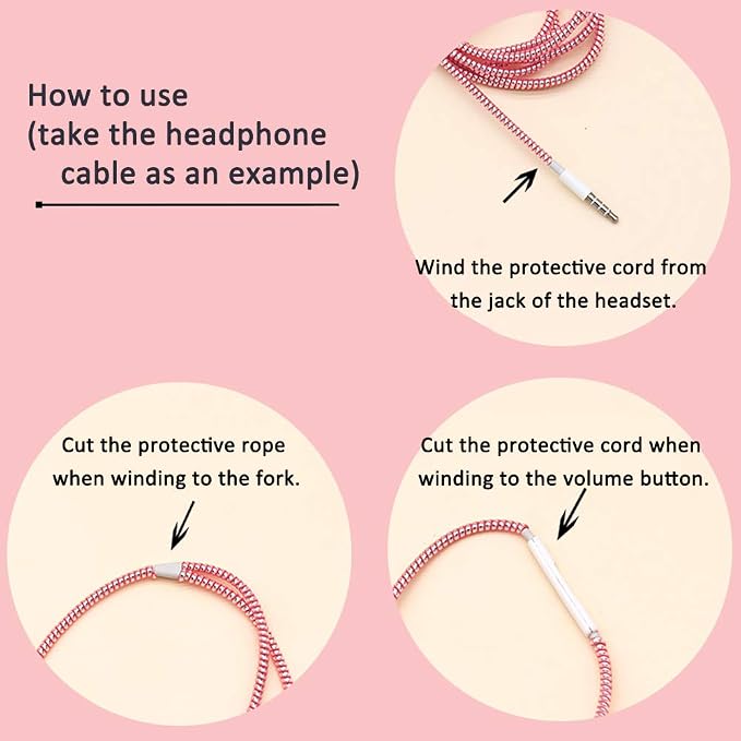 Cable Protector Animal Proof Wire Repair, Cord Protector for Pets Headphone Saver Spiral Cable Wrap Strain Relief, Cord Sleeve for Phone Cable USB Date Cable, 60 inches, 2 pcs, Blue
