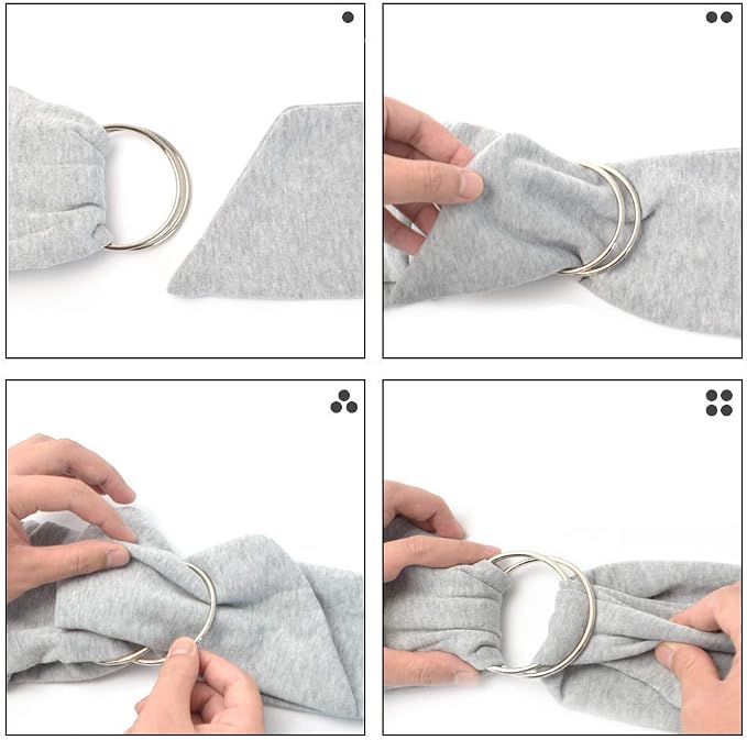 Dog and Cat Sling Carrier - Hands Free Reversible Pet Sling Bag - Ring Sling Adjustable - Suitable for Puppy, Small Dogs Cats Outdoor(Grey)