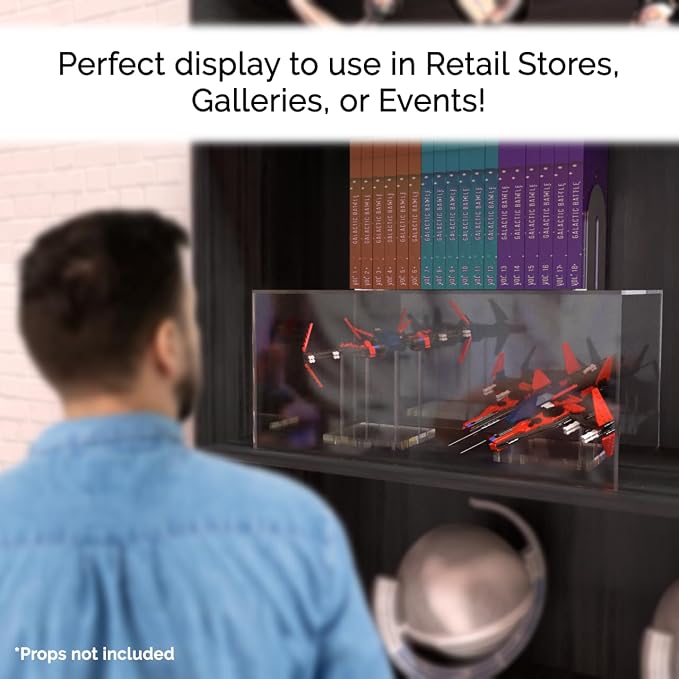 20" x 12" x 9" Acrylic Display Riser Box with One Open Side No Lid Versatile Clear Rectangular Dust Cover Retail Merchandise Storage Bin or Product Platform by Marketing Holders