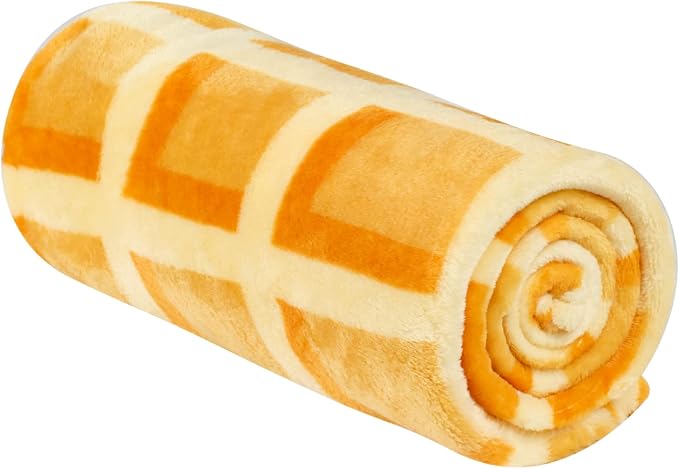 Bnuitland 71 Inches Waffle Funny Blanket, 300 GSM Double Sided Giant Novelty Realistic Food Blanket for Adults and Kids, Super Soft Flannel Throw