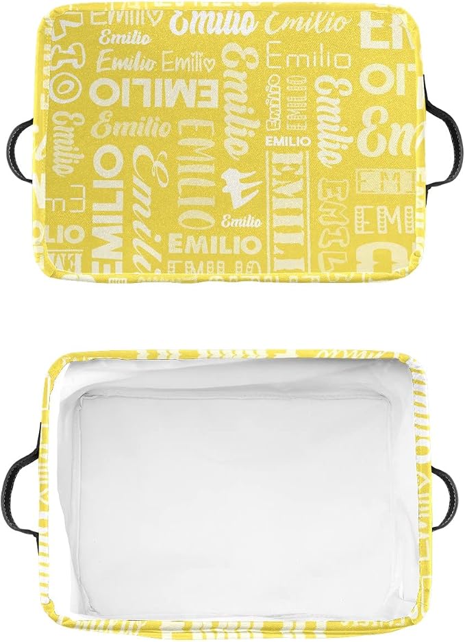 Personalized Toy Box Storage Bins for Boys Girls with Name, Kids Custom Storage Basket Cubes Organizer with Handles, Shelf Closet Storage Baskets Bin Customized Gift, 1 Pack