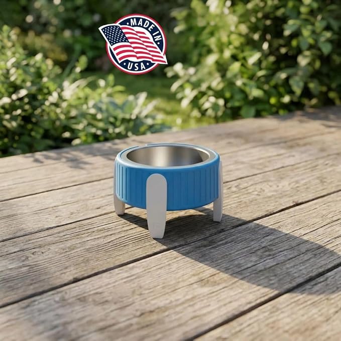 Pet Station Elevated Dog Bowl Stand for 6.8 in. Bowls - 3D Printed Dog Feeder - Adjustable Height Legs and Magnetic Fridge Mount Feeding Station - Made in USA (White, Bowl + Small Legs)