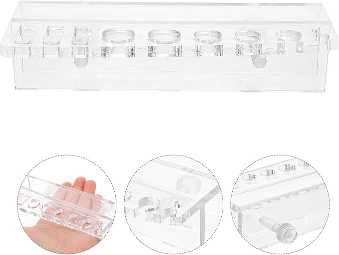 NUOBESTY Fish Tank Rack Aquarium Tool Holder Acrylic for Cleaning Tools | Portable Removable Organizer, Fits Water Grass Clips and Cutters, Lightweight Wall Mount Storage for Maintenance