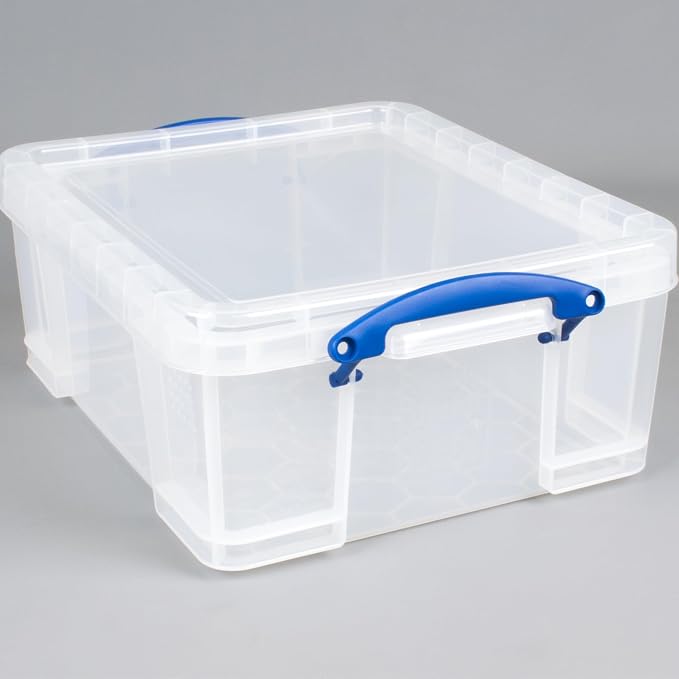 Really Useful Box 17L Plastic Storage Bins | Containers with Snap Lids and Clip Lock, Clear