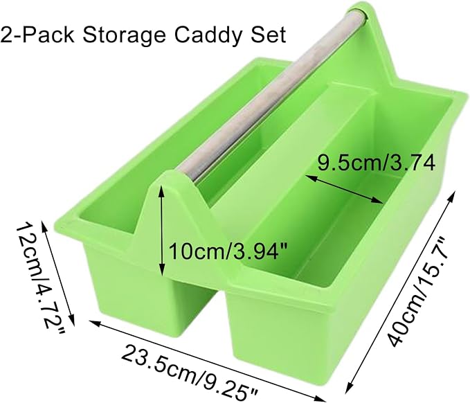 Plastic Storage Tool Tray Tote for Versatile Multiuse Tool Caddy with Attached Portable Handle Organize Carry Tools Farm Veterinary Tool Box Veterinary Medicine box (Stainless Steel Green Tray)