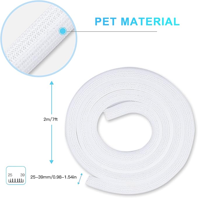 AGPTEK Cable Sleeve, 6.6ft - 1.5 inch Cable Management Cord Hider, White | Desk Cord Cover Organizer Wire Hider for Office Computer TV Wire Loom Tubing Pet-Proof Cord Protector from Cat Dog Chewing