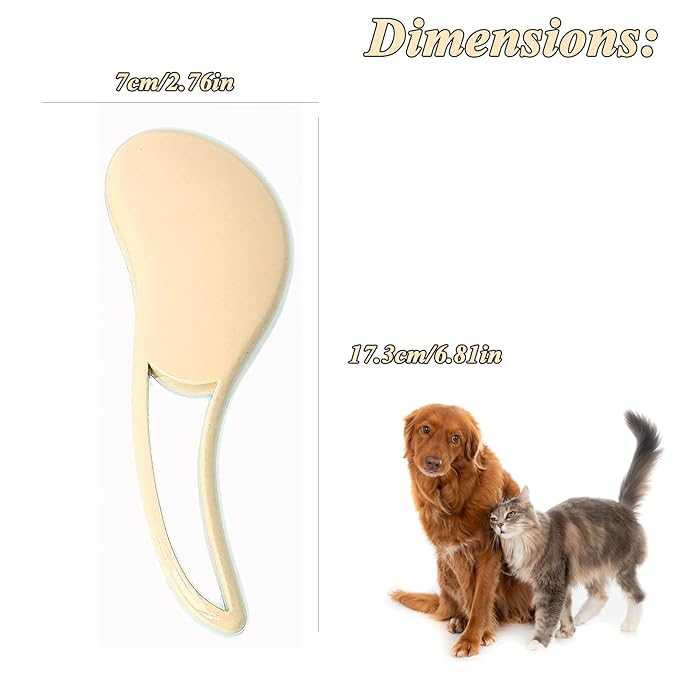 Dog Grooming Brush, Soft Puppy Massage Brush, Pet Hair Bathing Brush Comb, Hangable Grooming Tool for Poodles, Teddy, Yorkies, Maltese, Shih Tzu, Chihuahua (Cream White)