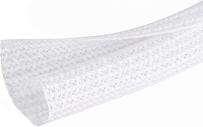 25ft - 1/2 inch Cord Protectors from Pets Cable Sleeve, White | Split Wire Loom Tubing, Cord Protector From Cat Dog Chewing For Audio Cable Power Cord, Heat Resistance