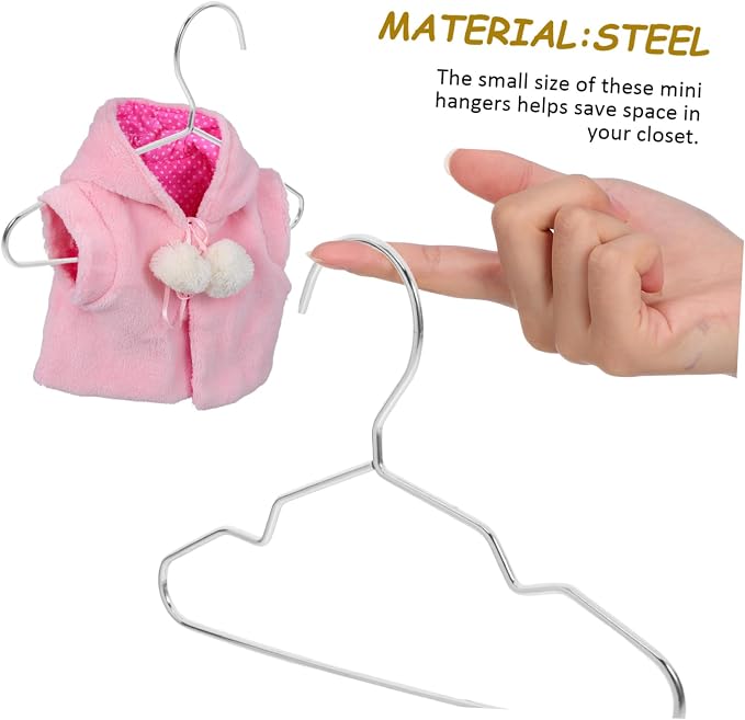 Hemobllo 10pcs Steel Pet Clothes Hangers for Dogs and Cats Space-Saving Design for Clothing Stylish Finish Construction for Closet and Drying Use