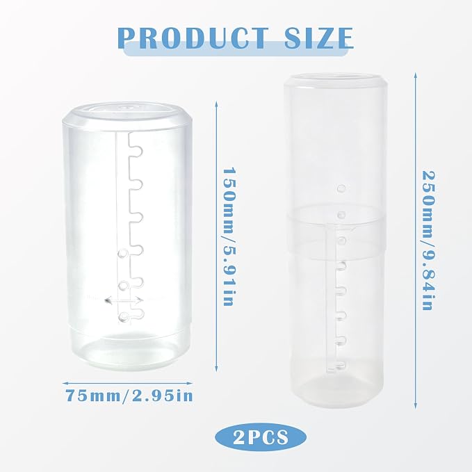 2PCS Retractable Pen Holder, Plastic Makeup Brush Case | Clear Portable Cosmetic Organizer with Lid, Adjustable Dust-Proof Brushes Storage Holders for Pen Pencil Makeup Artists