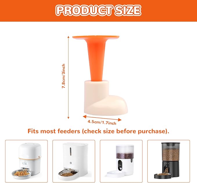 Automatic Cat Feeder Stand, Non-Slip Elevated Holder for Cats/Puppies, 3.4 in Elevated Platform with 4 Adhesive Feet, No-Tool Install, Support for Automatic Cat Feeders & Pet Bowls, Fits Most Feeders