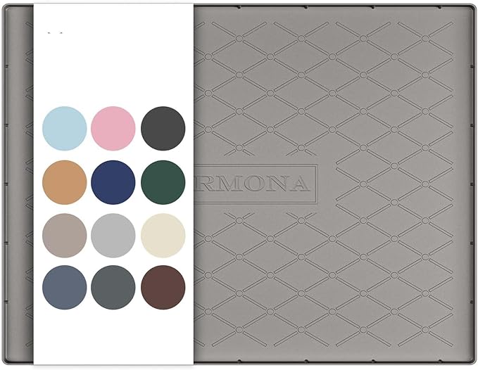 URMONA 28" x 19" Waterproof Silicone Mat in Multiple Sizes & Colors, Under Sink Mat for Kitchen & Bathroom, Pet Food Pad for Dogs & Cats, Kitchen Cabinet Liner, Multi-Purpose for Storage(Beige)