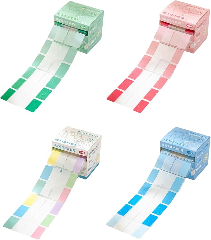 120Count Clear Colorful Page Label Markers Adhesive Notes Writable PET Label for Marking Labeling File Organizers