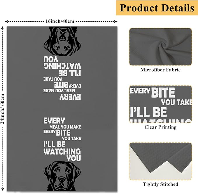 Every Meal You Make Kitchen Towels Dish Cloths, Funny Dog Decorative Hand Towel Drying Cloth for Bathroom Baking, Dog Lovers Gifts for Friend, Girls, 16x24 Inches -29