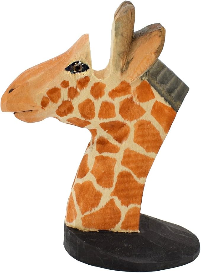 Handmade Wood Carving Eyeglasses Spectacle Holder Stand Sunglasses Display Rack Home Office Desk Décor Gift (Giraffe)