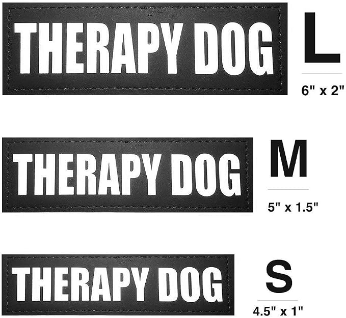 Fairwin Therapy Dog Dog Patches, Reflective Removable Dog Tags for Service Vest Dog Harness