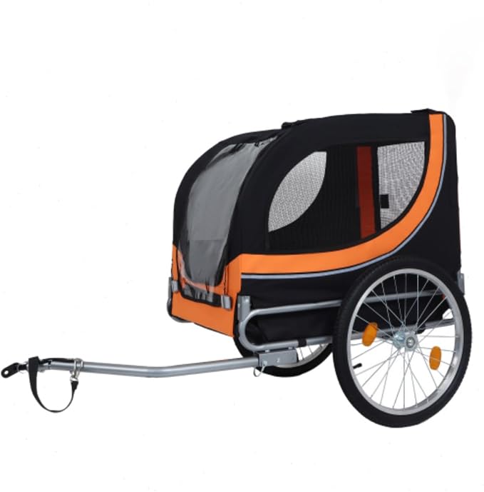 Large Folding Bike Trailer for Dogs – 66LB Capacity All-Terrain Pet Carrier, Durable Steel Frame for Cycling, Jogging, Camping & Outdoor Adventures