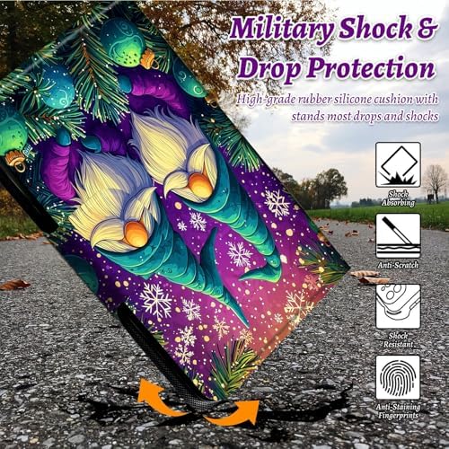 Rotating Handle Case for Samsung Galaxy Tab S10 Plus 2024/S9 FE+/S9 Plus 12.4 Inch 2023, 360 Degree Swivel Kickstand with Magnetic Closure Leather Protective Cover, Hat Snowflake Old Man