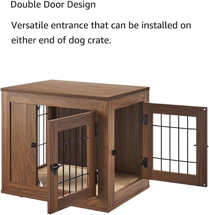 unipaws 25.5 Inch Furniture Style Dog Crate for Small Dogs, Cats, Rabbit | Indoor Puppy Kennel, Modern Decorative Wood Wire Cage, Pretty Cute End Side Table Nightstand