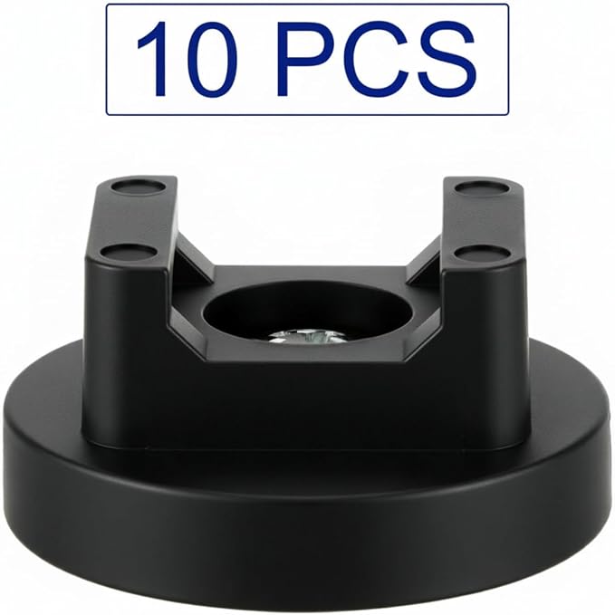 Yookeer 10 Pcs Magnetic Zip Tie Mount Cable Clips Black,31 Mm | Multipurpose Cable Clips Wire holder for Electrical Wiring, Magnet Base for Metal Surfaces, Without Drilling, Reusable