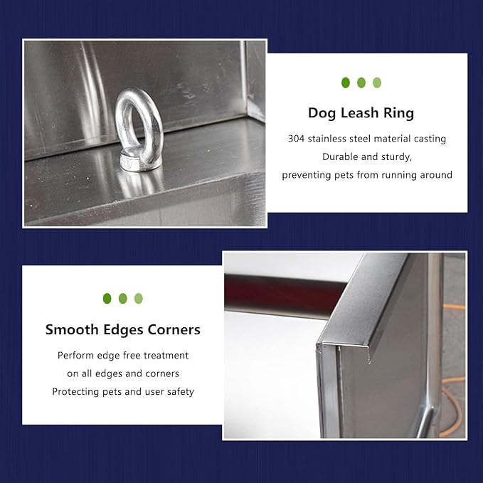 Dog Washing Station,Stainless Steel Dog Cat Washing Station,Pet Dog Bathing Station,Dog Tub,Dog Grooming Tub,Dog Bathtub for Large Dogs,Washing Sink for Home,for Home,Pet Grooming Salon