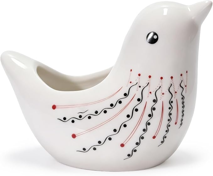 Ceramic Pigeon Shaped Pen Pencil Holder for Desk Decoration Accessories Pigeon Decor Makeup Brush Pen Cups Succulent Plant Pot Office School Ideal Gifts for Women, Mom or Birthdays