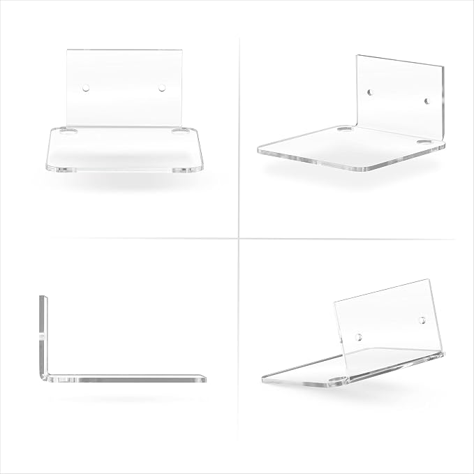 BRAINWAVZ 4.5" Small Baby Monitors & Speaker Wall Mount Shelf, Adhesive & Screw in, Also for Security Cameras, WiFi Routers, Decor, Plants, Photos, Kitchen, Cable Box & More, Universal