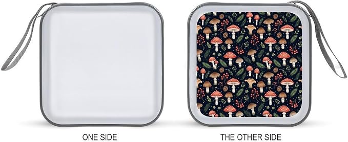 Portable Hard Shell DVD Storage Mushrooms, 40-Disc Binder with Carry Strap, Protective Case for Movies Music Travel