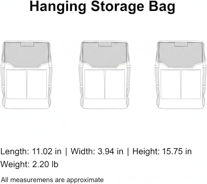 1 Pack Hanging Pet Fence Storage Bag, Vertical Mesh Organizer for Dog Playpen Accessories, Polyester Pocket for Treats and Toys