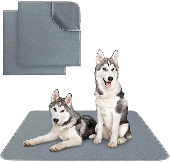 Washable Pee Pads for Dogs, 2 Packs Super Absorbent Leakproof & Non-Slip Dog Pee Pad Extra Large, Reusable Puppy Training Pads Waterproof, Pet Mat Rug for Whelping,Floor,Crate,Cats, 34"x36"