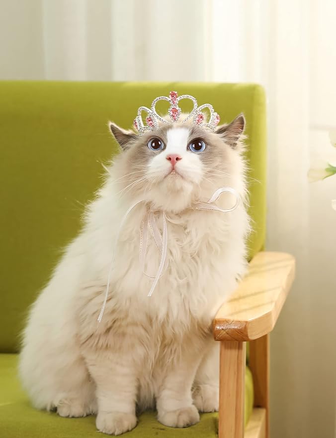 Lovelyshop Princess Pet Tiara Crown for Cats & Dogs, M, Pink