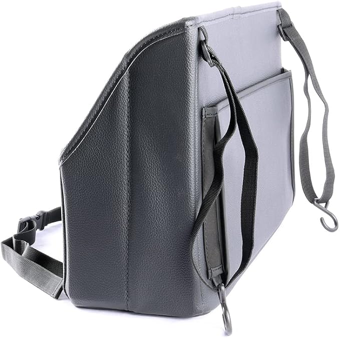 Viaviat Car Handbag Purse Holder Between Seats Leather Car Front Seat Storage Bag Large Capacity Car Organizers for Book Document Phone Bottle Tissue Toy (Black Style-1)