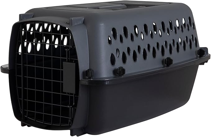 Petmate Pet Porter Dog Kennel 19in, Dark Gray and Black, up to 10lbs | Made in USA