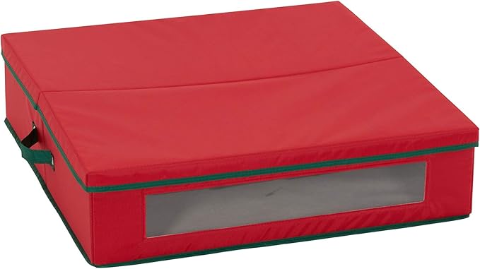 Household Essentials Christmas Wreath Storage Container, 24 Inch Holiday Wreath Storage Box with Handles, Sturdy Sides, Keeps Wreaths Free of Dust and Pests in Storage