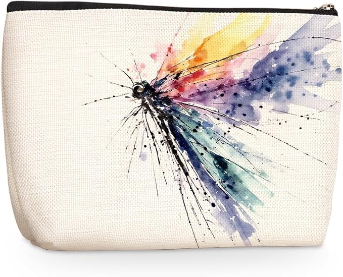Wenboco Dragonfly Print Women Makeup Bag, Dragonflies Gifts Cosmetic Bags | Travel Organizer Bag Makeup Pouch, Sister Birthday Christmas Gift for Mom Friend, Dragonfly Gifts for Women