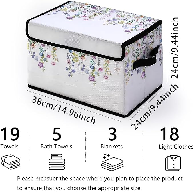 Stackable Clothes Storage Bins with Lids 3 Pack | Closet Organizers Fabric Box for Home and Office,Blanket Clothes Organizers,Under Bed Storage Containers