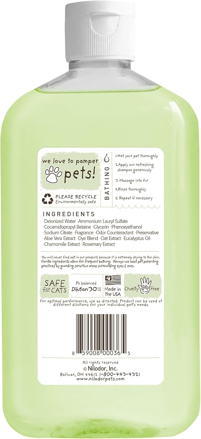 Bobbi Panter Refreshing Dog Shampoo Eucalyptus, Mint, Chamomile & Rosemary – Hydrating Natural Formula for Clean Fresh Coat, Tear-Free, 30:1 Concentrate, 14 oz (Case of 12)