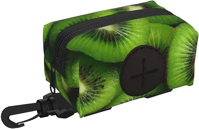 Kiwi Slices Pet Waste Bag Dispenser 0.2L | Portable Dog Poop Holder Waste Bag With Zipper Park Doggy Walking Accessory