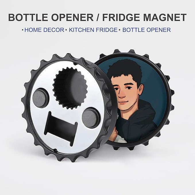 Pet & Figure Magnetic Bottle Opener for Fridge – 3.1 Inch Stainless Steel Beer Opener, Refrigerator Magnet with Strong Hold