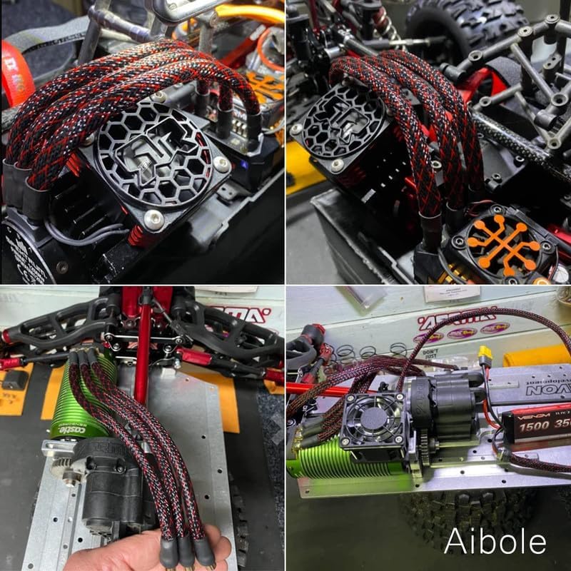 100Ft-3/8inch PET Expandable Braided Wire Sleeving,Wire Loom Cable Sleeve for TV,Computer,Home Theater,Automotive,Home Industrial,Electrical Wires,Chemical,Protect Cat from Chewing Cords,BlackRed