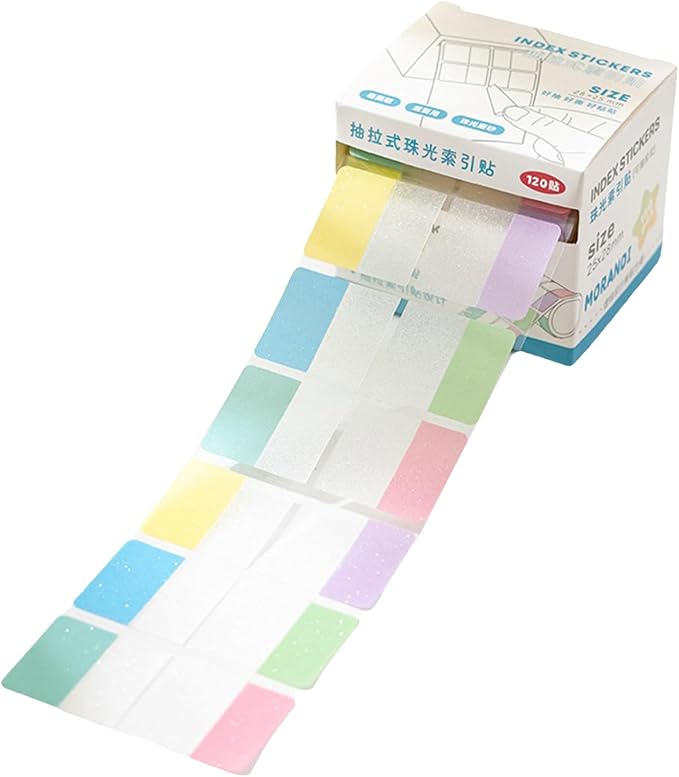 120Count Clear Colorful Page Label Markers Adhesive Notes Writable PET Label for Marking Labeling File Organizers