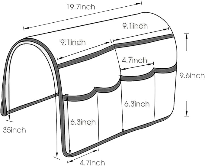 Arm Rest Covers for Sofa with 6 Pockets for Magazine Remote Control Couch Arm Covers Decorate Furniture Ant-Slip Armrest Organizer(Khaki A)