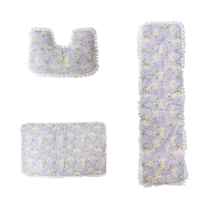 Plush Pet Stroller Pad, Removable Quilted Cotton Liner with Raised Anti Slip Edges Compatible with Dog Cart Strollers, Washable Traveling Cushion for Cats Puppies