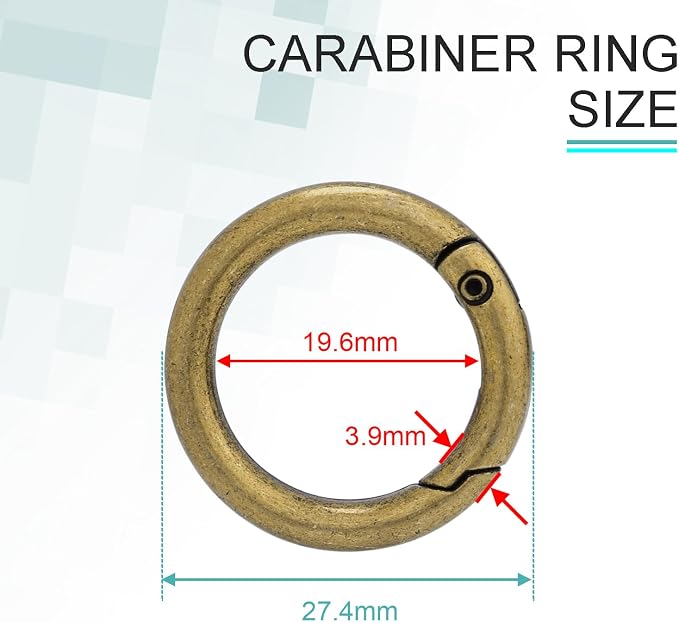 CooBigo 3/4 Inch Trigger Spring O Rings, Metal Round Carabiner Clip Snap Hook, Keyring Buckles for Replacement Purse Strap, Paracord Lanyard , Keychain Rings Hardware DIY Crafts Making 10Pcs Bronze