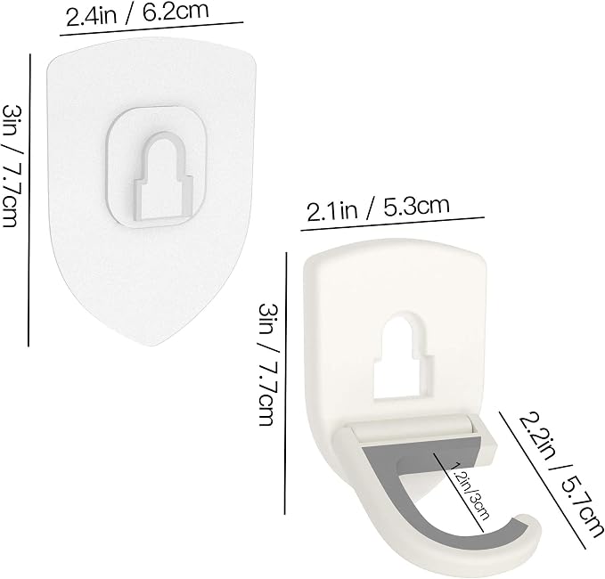 Broom Holder Wall Mount Self Adhesive, Broom and Mop Organizer Wall Hanging, No Drilling Anti-Slip Broom Hook Over Door for Home, Kitchen, Garden, Garage Storage 4-Pack