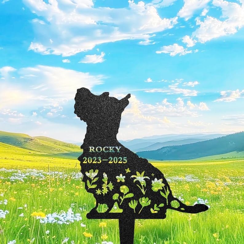 Personalized Cairn Terrier Memorial, Metal Grave Marker, Dog Garden Statue | Pet Memorial Gifts for Dogs, Grave Marker, Grave Decorations for Cemetery, Dog Dad Gifts, Back Yard, Garden Decor