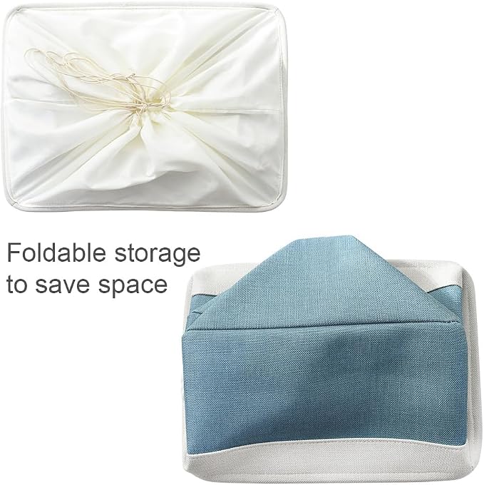 Storage Baskets for Organizing - Extra Large 3 Pack 17x14x10 inch Storage Bins for Shelves Closet Nursery Bathroom Bedroom Baby Clothes Dog Toy Home Organization (White & Green)