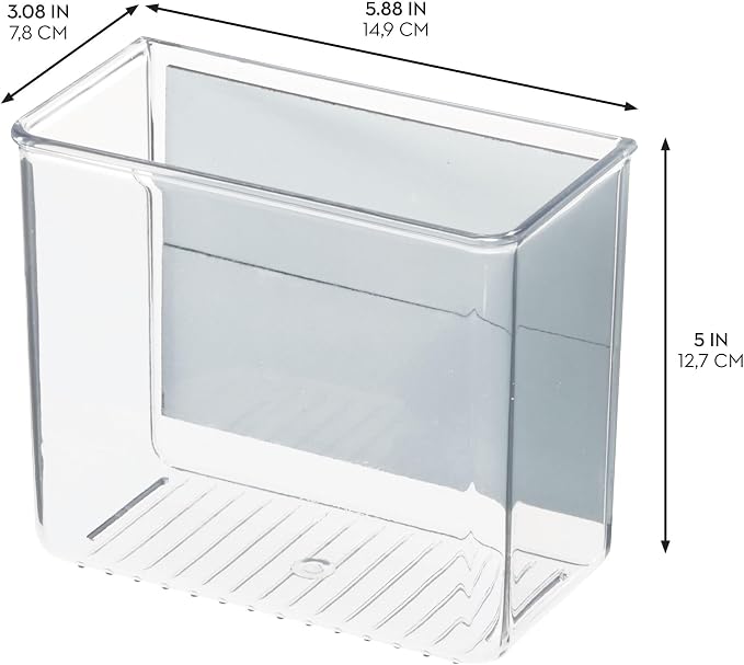 iDesign Magnetic Small Clear Plastic Organizer Bins, 4-Pack | Laundry Room Storage
