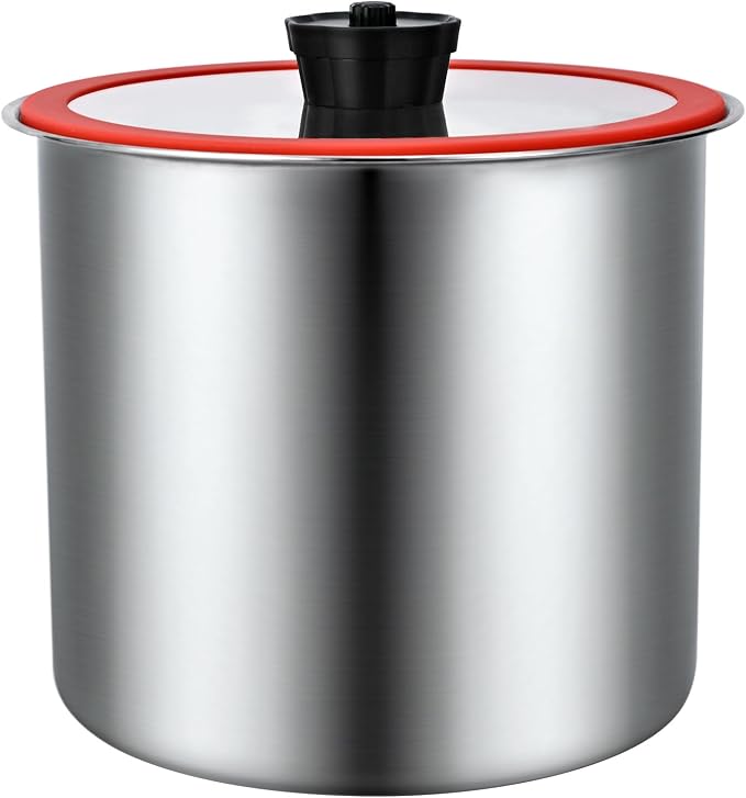 Umimile 304 Stainless Steel Airtight Food Storage Container – 10L (2.6Gal) Metal Canister with Clear Lid, 0.8mm Thick, Silicone Plug Release & Removable Gasket – for Rice, Flour, Pet Food (13L)