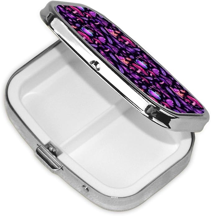 Travel Pill Organizer Portable Pill Case 2 Compartments Goth Magic Witch Witchy Small Pill Box Mini Daily Medicine Organizer Box